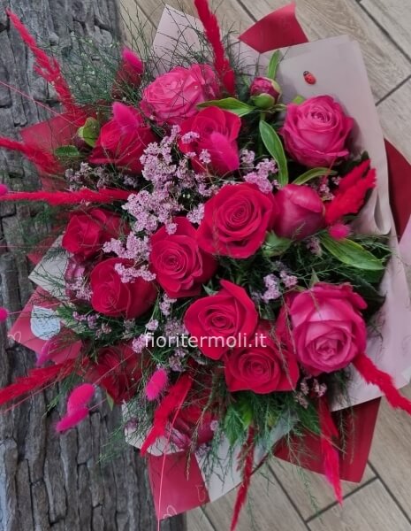 bouquet di 15 rose rosse