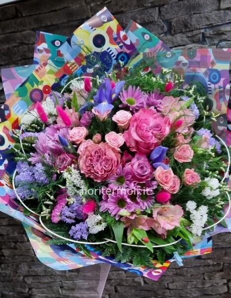 bouquet misto sui toni del viola,rosa,fucsia